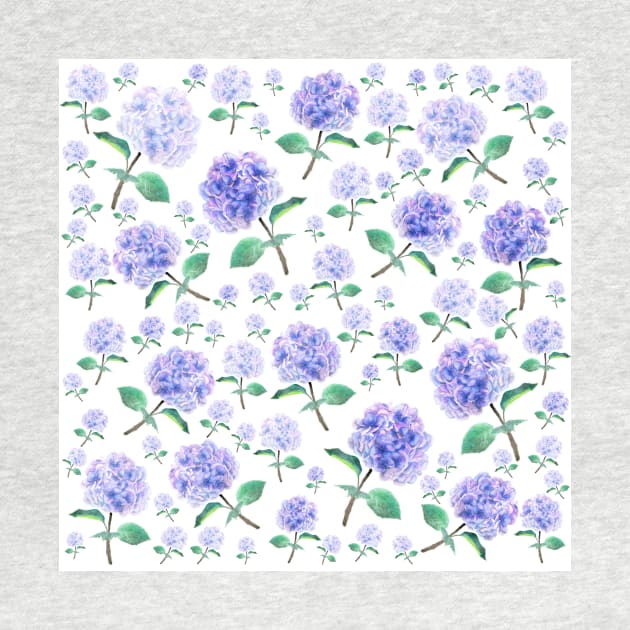 purple blue hydrangea pattern by colorandcolor